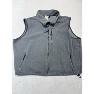 L.L. Bean Fleece Full Zip Jacket Vest Polartec Mens XXL Gray Trail